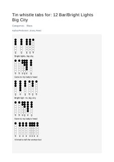 12 Bar/Bright Lights Big City — tin whistle tab