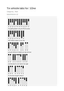 1One — tin whistle tab