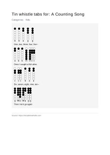A Counting Song — tin whistle tab