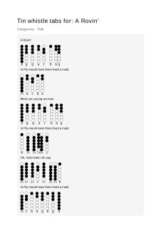 A Rovin’ — tin whistle tab