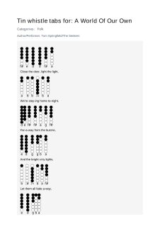 A World Of Our Own — tin whistle tab
