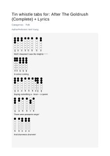 After The Goldrush (Complete) + Lyrics — tin whistle tab
