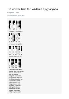 Akdeniz Kýyýlarýnda — tin whistle tab