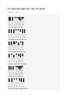 Als ze lacht — tin whistle tab