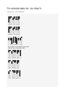 An Alac’h — tin whistle tab