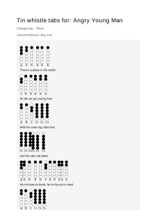 Angry Young Man — tin whistle tab