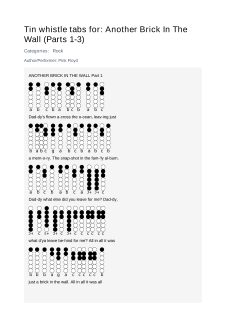 Another Brick In The Wall (Parts 1-3) — tin whistle tab