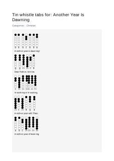 Another Year Is Dawning — tin whistle tab