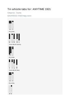 ANYTIME 1921 — tin whistle tab