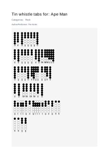 Ape Man — tin whistle tab