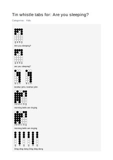 Are you sleeping? — tin whistle tab