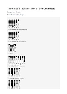 Ark of the Covenant — tin whistle tab