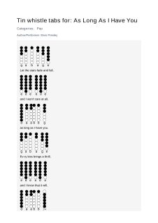 As Long As I Have You — tin whistle tab