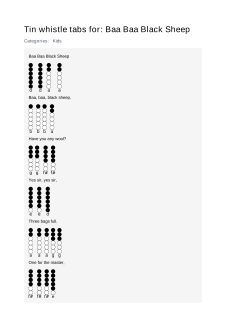 Baa Baa Black Sheep — tin whistle tab