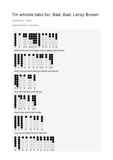 Bad, Bad, Leroy Brown — tin whistle tab