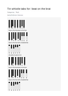 beat on the brat — tin whistle tab