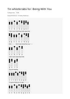 Being With You — tin whistle tab