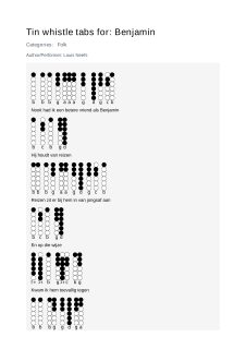 Benjamin — tin whistle tab