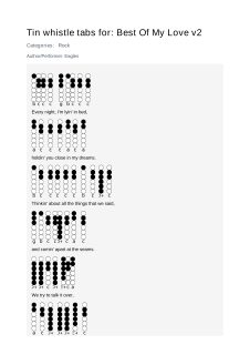 Best Of My Love v2 — tin whistle tab