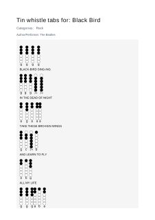Black Bird — tin whistle tab