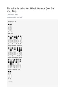 Black Humor (Hei Se You Mo) — tin whistle tab