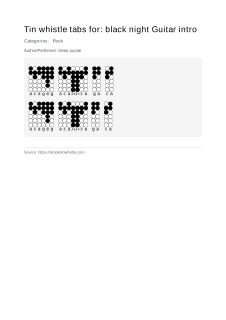 black night Guitar intro — tin whistle tab