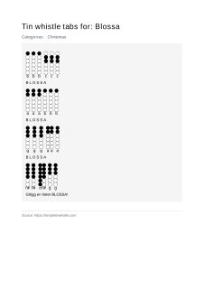 Blossa — tin whistle tab