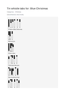Blue Christmas — tin whistle tab
