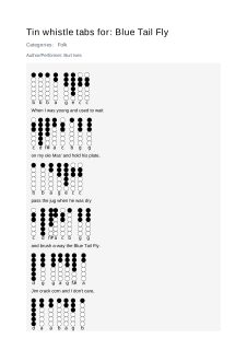 Blue Tail Fly — tin whistle tab