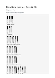 Boss Of  Me — tin whistle tab