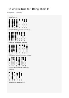 Bring Them In — tin whistle tab