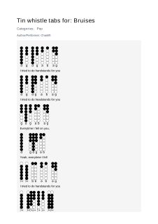 Bruises — tin whistle tab