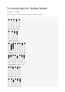 Buffalo Soldier — tin whistle tab
