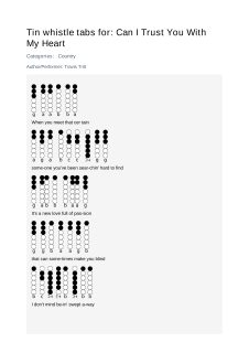 Can I Trust You With My Heart — tin whistle tab