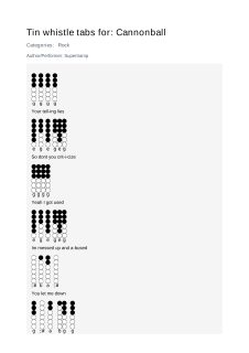 Cannonball — tin whistle tab
