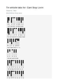 Cant Stop Lovin — tin whistle tab