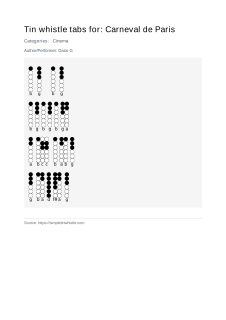 Carneval de Paris — tin whistle tab