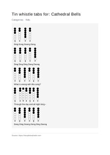 Cathedral Bells — tin whistle tab