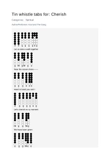 Cherish — tin whistle tab