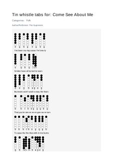 Come See About Me — tin whistle tab