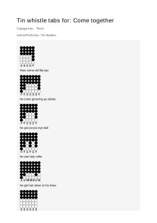Come together — tin whistle tab