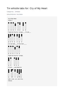Cry of My Heart — tin whistle tab