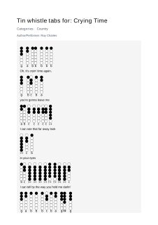 Crying Time — tin whistle tab