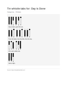 Day Is Done — tin whistle tab