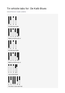 De Kalb Blues — tin whistle tab