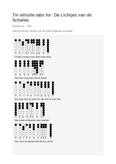 De Lichtjes van de Schelde — tin whistle tab