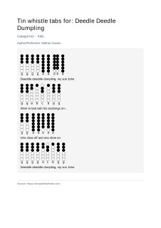 Deedle Deedle Dumpling — tin whistle tab