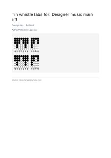 Designer music main riff — tin whistle tab