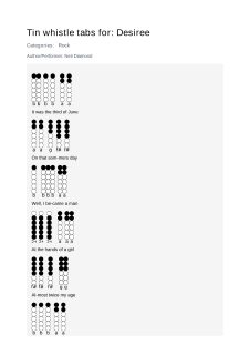 Desiree — tin whistle tab