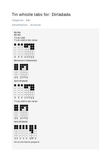 Dirladada — tin whistle tab